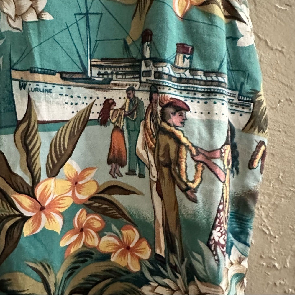 Vintage Tropical Print Sleeveless Dress - Picture 3 of 7